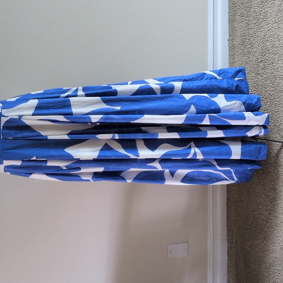 ANTHROPOLOGIE Dress MED Printed Babydoll Smock Maxi Blue White Abstract Strappy - Picture 5 of 11